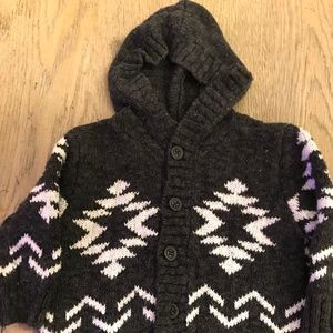 Aztec Grey/White Sweater Cardigan